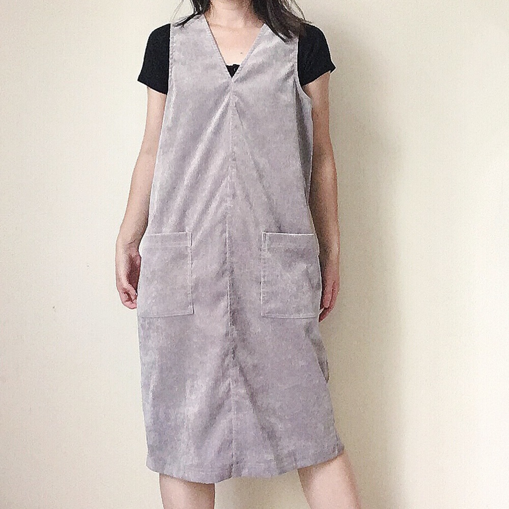 Orange Creek Corduroy double-V apron dress